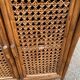 Étagère concave vintage large rotin et osier