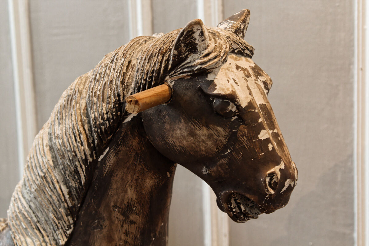 Wooden rocking horse, 19th century