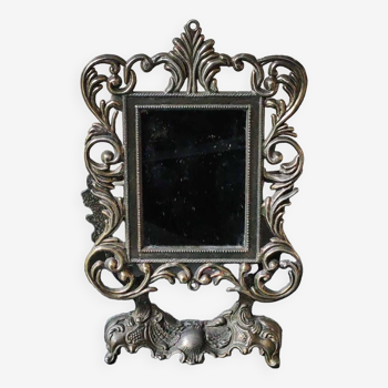 Miroir de table psyché en bronze style rocaille, XIXème siècle