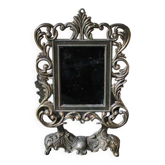 Psychedelic Table Mirror in Rocaille/Baroque/Louis XV style bronze. 19th century.