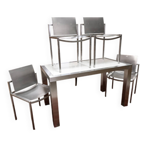 Suite de salle à manger - acier table
