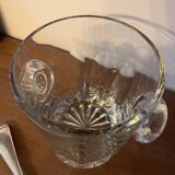 Ice bucket "Cristal de Paris" + spoon with multiple hallmarks
