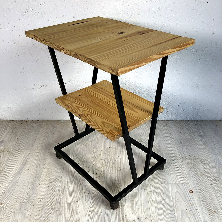 70's wheeled side table