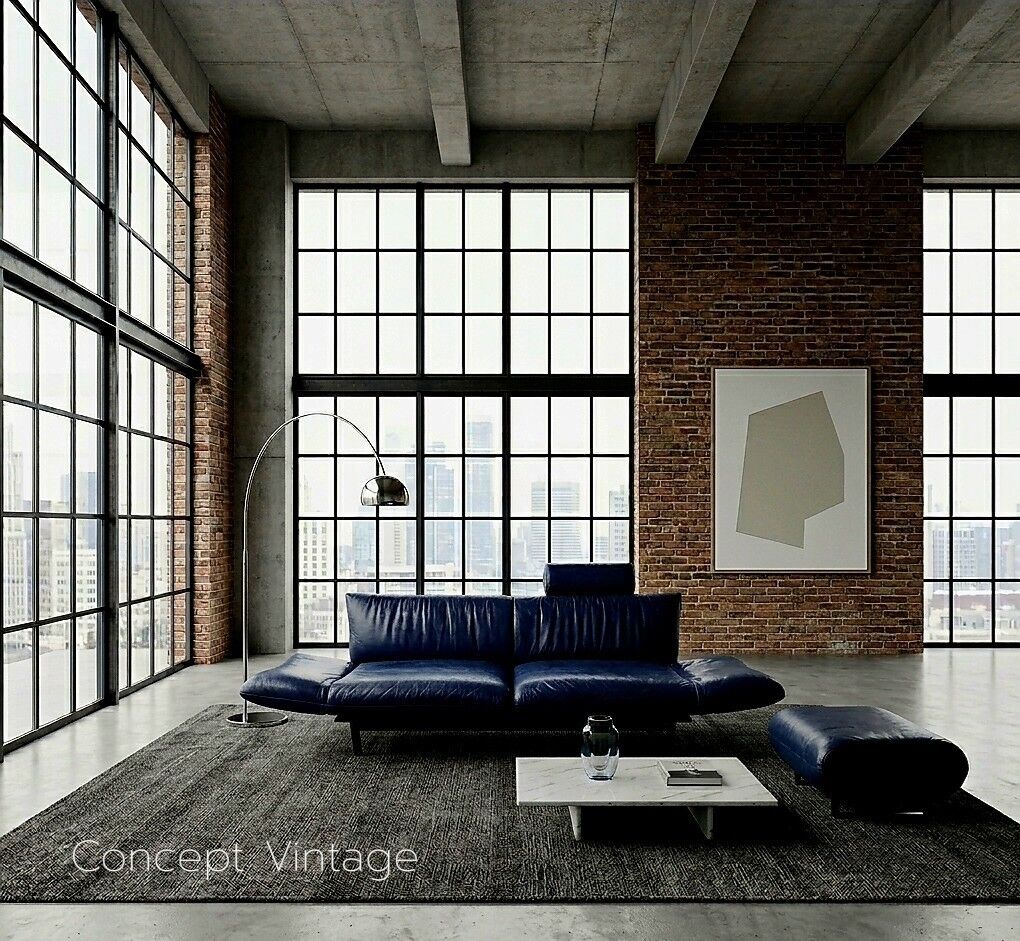 Iconic De Sede DS-140 Sofa (Navy Blue) – Circa 1980