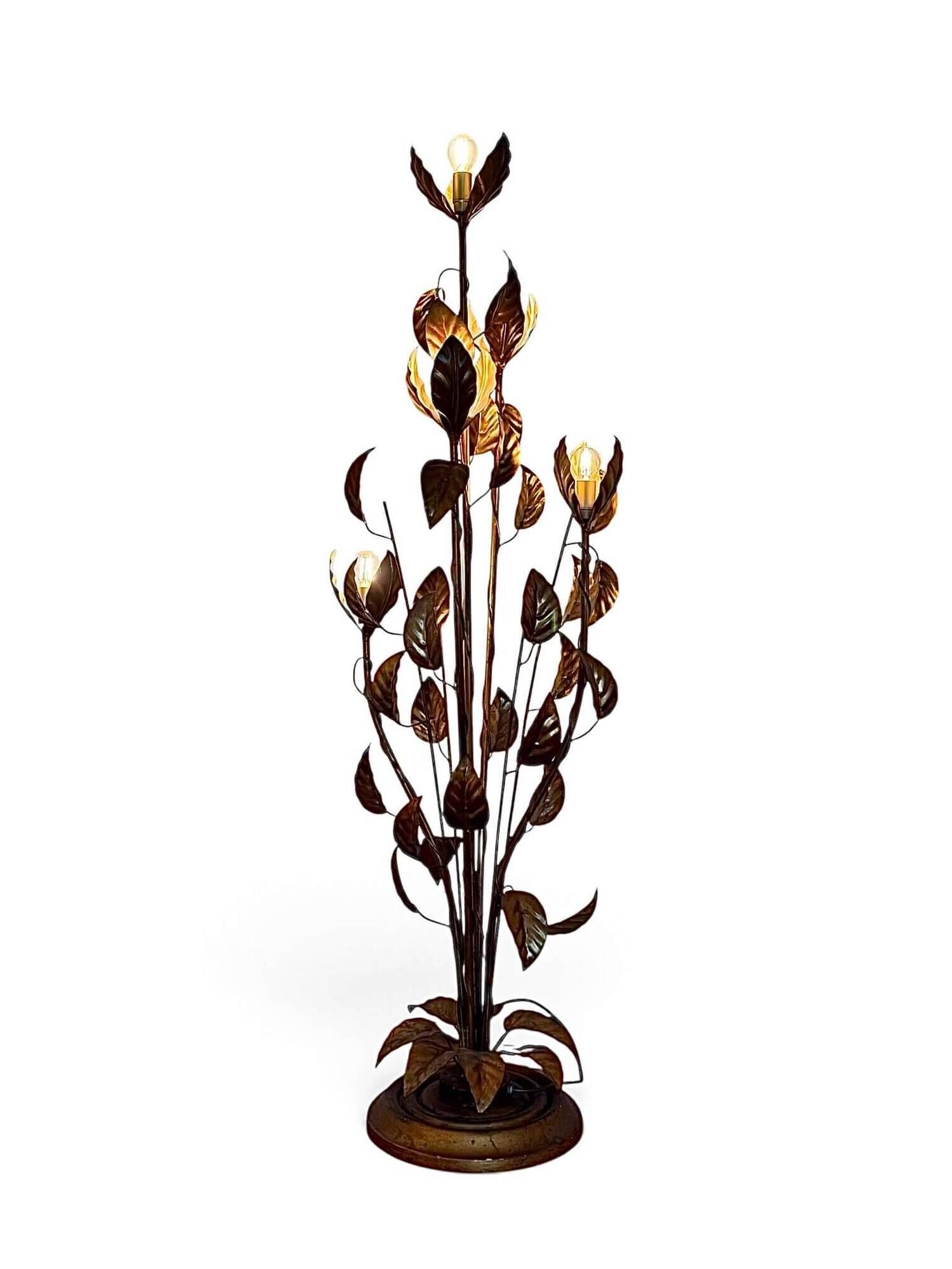 Hans Kögl, golden floor lamp from the 70s