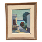 Huile sur toile originale suédoise – "Italienska gränden Strängnäs" – Signée – Vintage et encadrée – 52 × 44 cm (20,5" × 17,3")