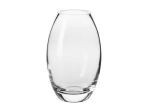 Contemporary elliptical colorless crystal vase by Krosno-Glassware