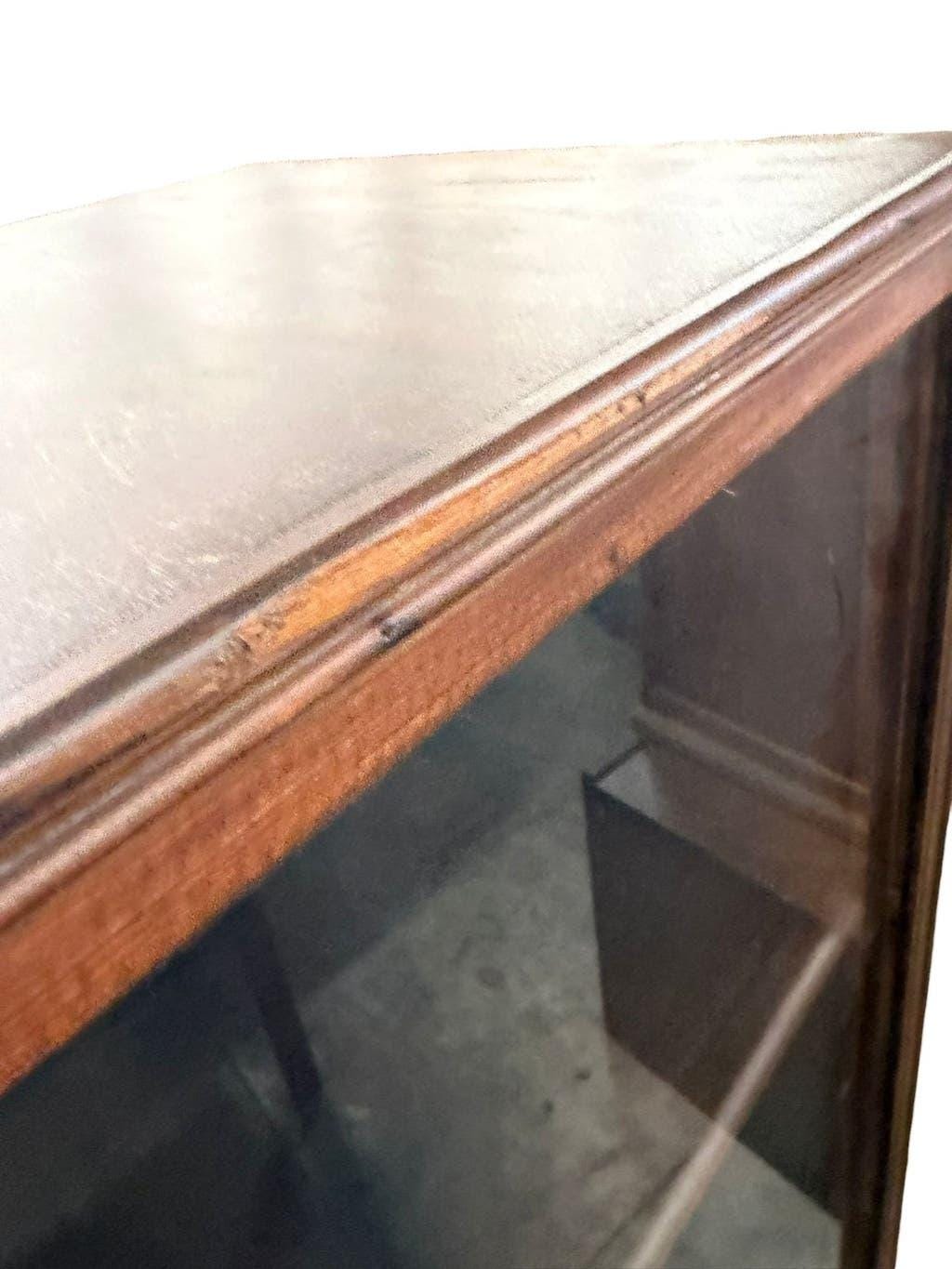 Vintage wooden display shelf/bookcase, shallow.