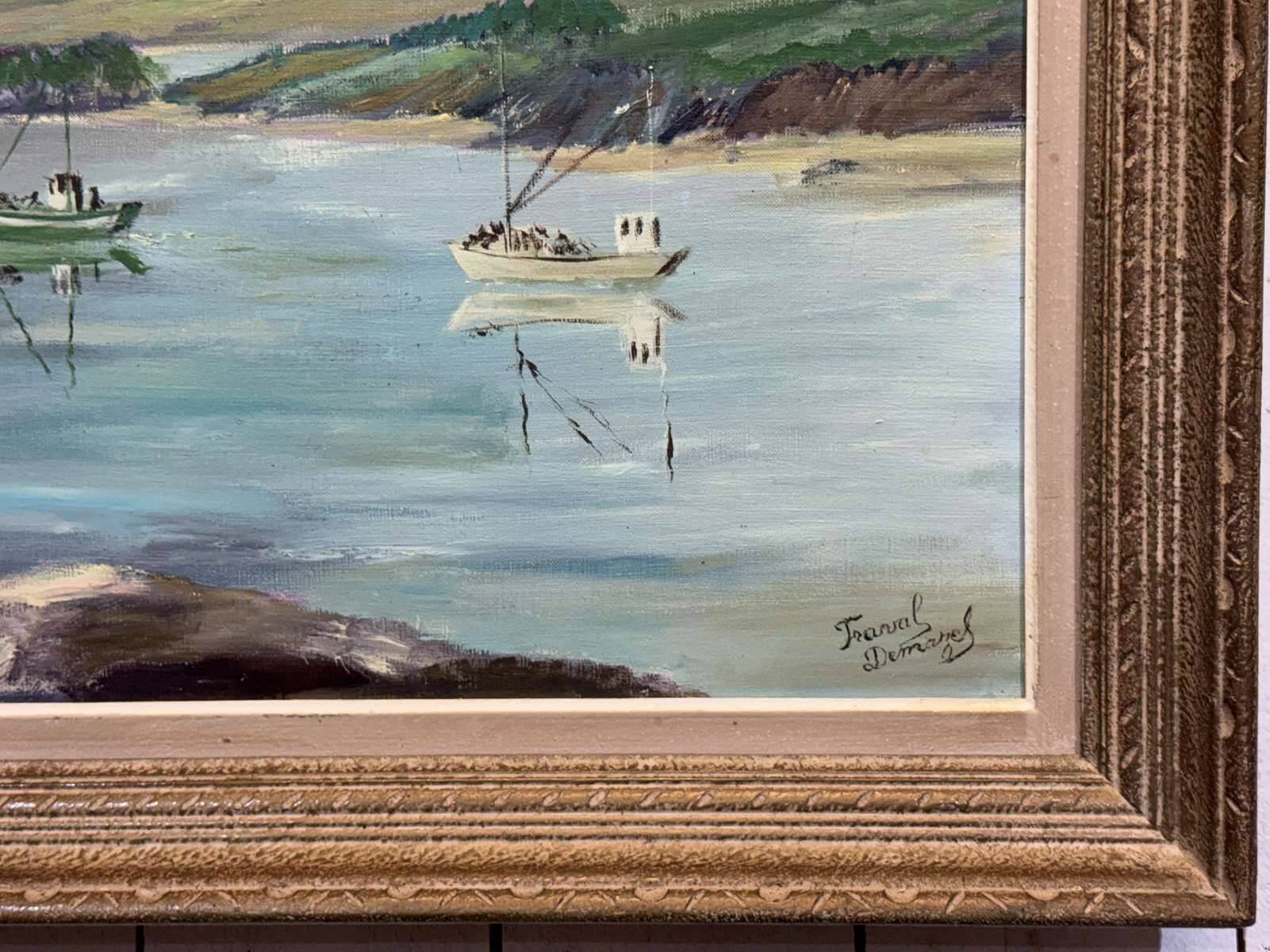 Oil on canvas signed fraval le demazel - bay of paimpol