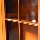 1970s Modular Corner Cabinet in Cherrywood with Glass and Carved Doors – “Fox Hunt” Design