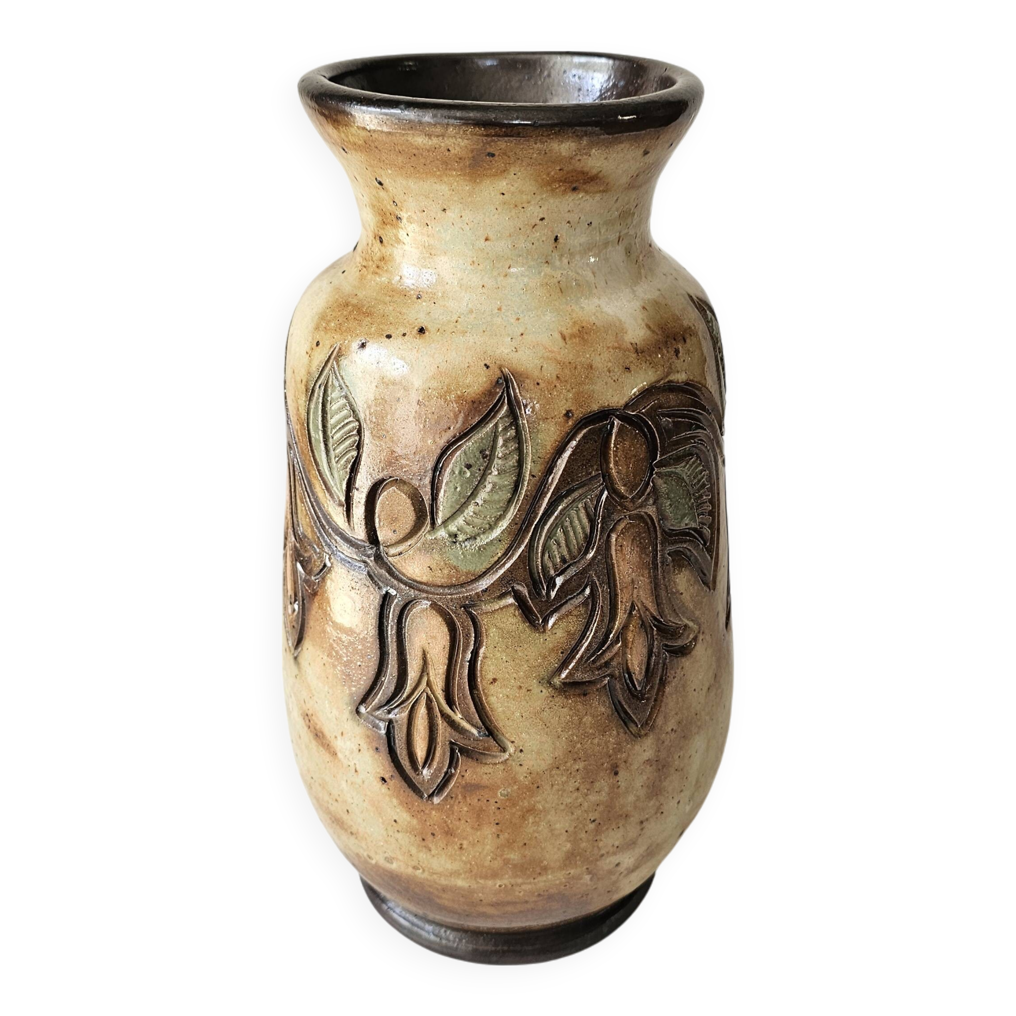 Art Deco ceramic stoneware vase signed Roger GUERIN (1896-1954)