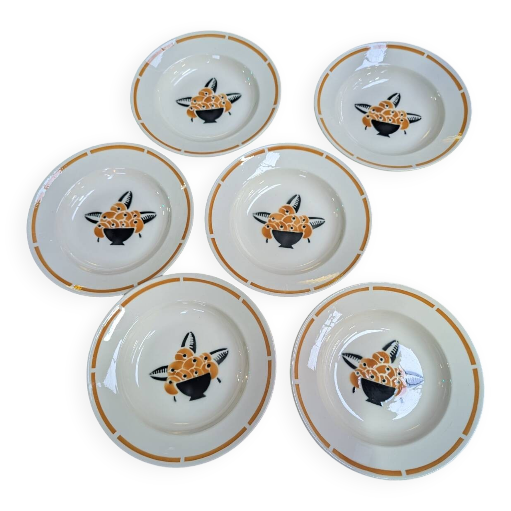 Badonviller "jade" soup plates