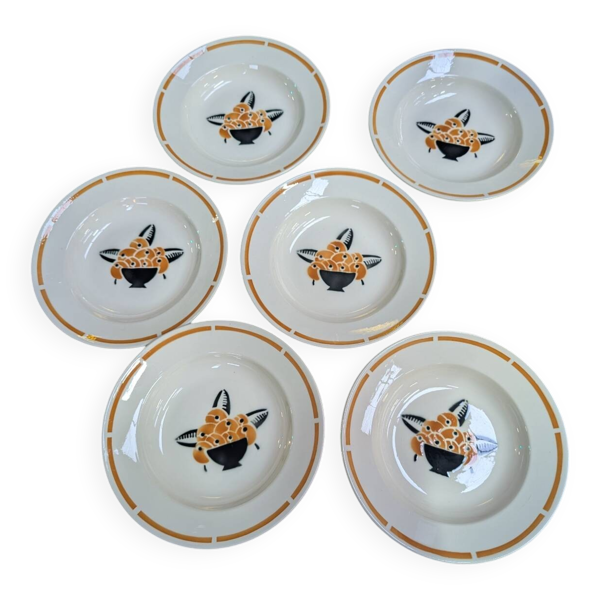 Assiettes creuses Badonviller ''jade