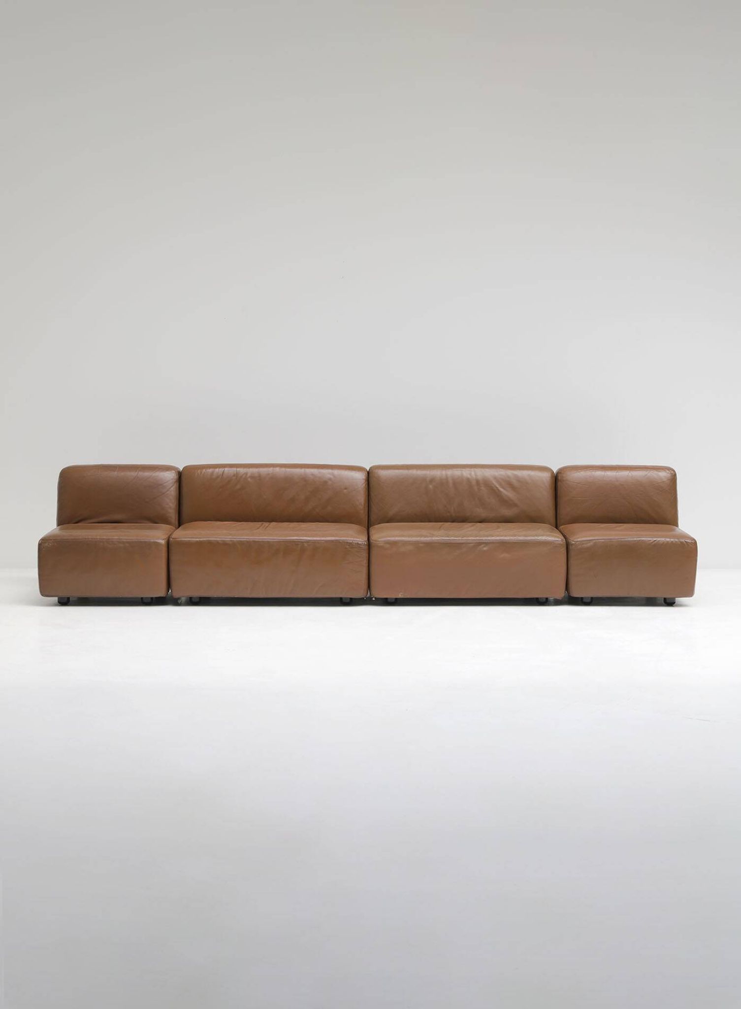 Canapé en cuir modulaire, fabriqué par Durlet, Belgique, années 1970.