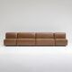 Modular leather sofa, manufactured by Durlet, Belgium, 1970s.