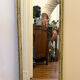 Miroir en bois peint sculpté