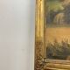 19th century gilded wooden trumeau with romantic scene - 69cm x 140cm
