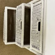 Vintage rattan storage unit, 3 drawers