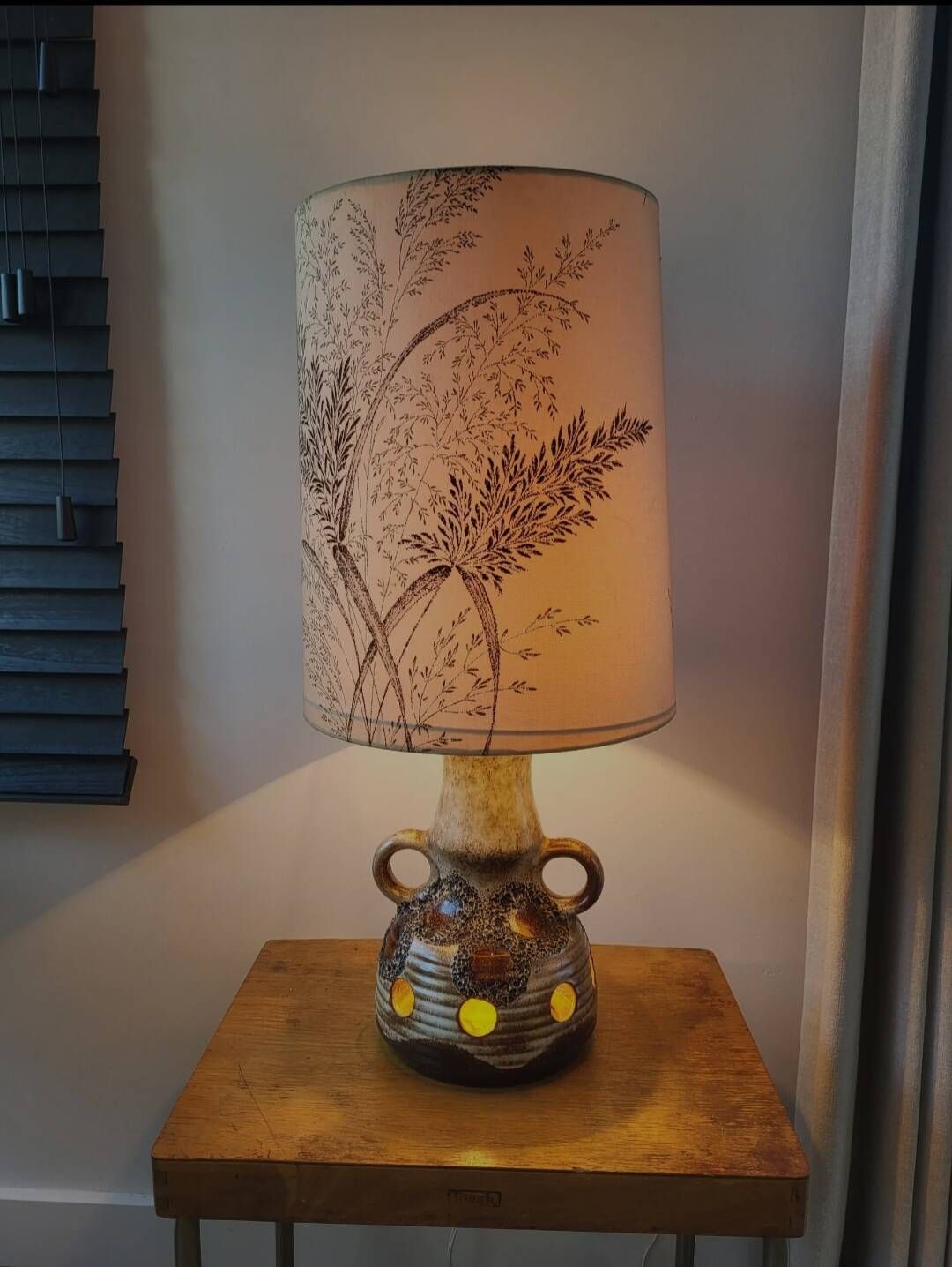 Vintage Fat lava tafellamp met originele kap, jaren 1970