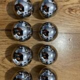 8 chrome-plated brass ball buttons