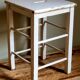 Workshop stool in vintage patinated solid wood