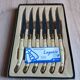 Vintage Box 6 Laguiole Table Knives Ivory Handles Gold Bolsters