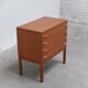 Commode suédoise en teck avec poignées en métal, années 1970