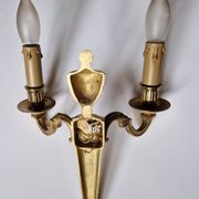 Paire d'applique laiton classiques électrifiées