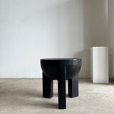 Monoxyl sofa end in black mango tree tripod half-sphere tray h:45 d:44