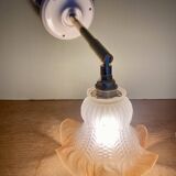 Applique tulipe vintage en verre dépoli