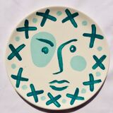 Set of 6 matching plates to hand-painted enamelled ceramic dinner