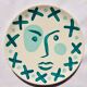 Set of 6 matching plates to hand-painted enamelled ceramic dinner