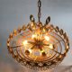 Hollywood Regency style brass and crystal chandelier by Palwa
