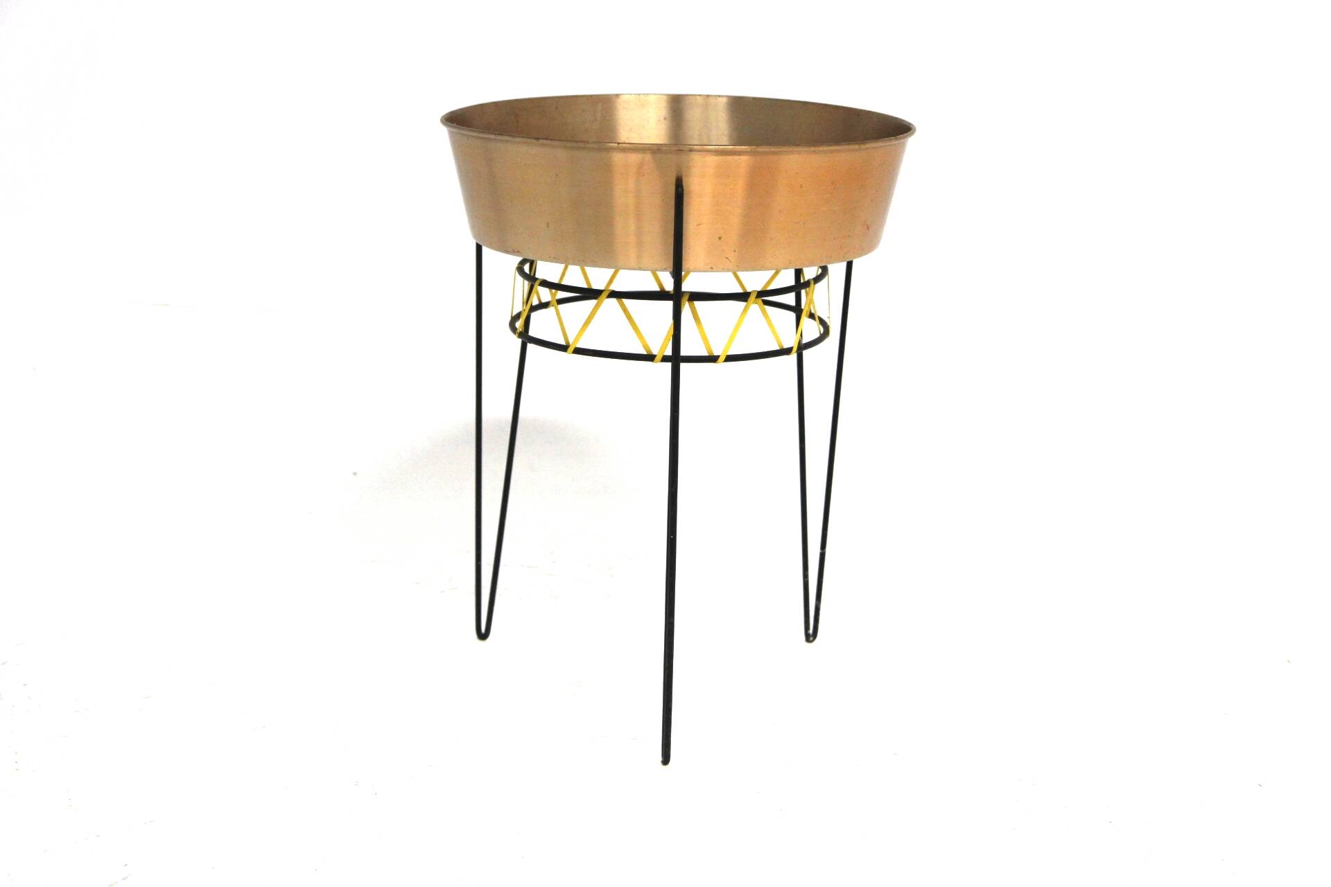 Scandinavian metal planter, Sweden, 1960