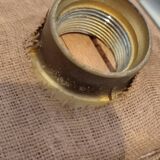 ancien repose pied/ pouf 4 pieds  compas laiton années 60