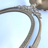Brass table psyche mirror