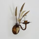 Vintage wall light with golden wheat ears Maison Masca Florence 70s
