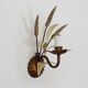 Vintage wall light with golden wheat ears Maison Masca Florence 70s