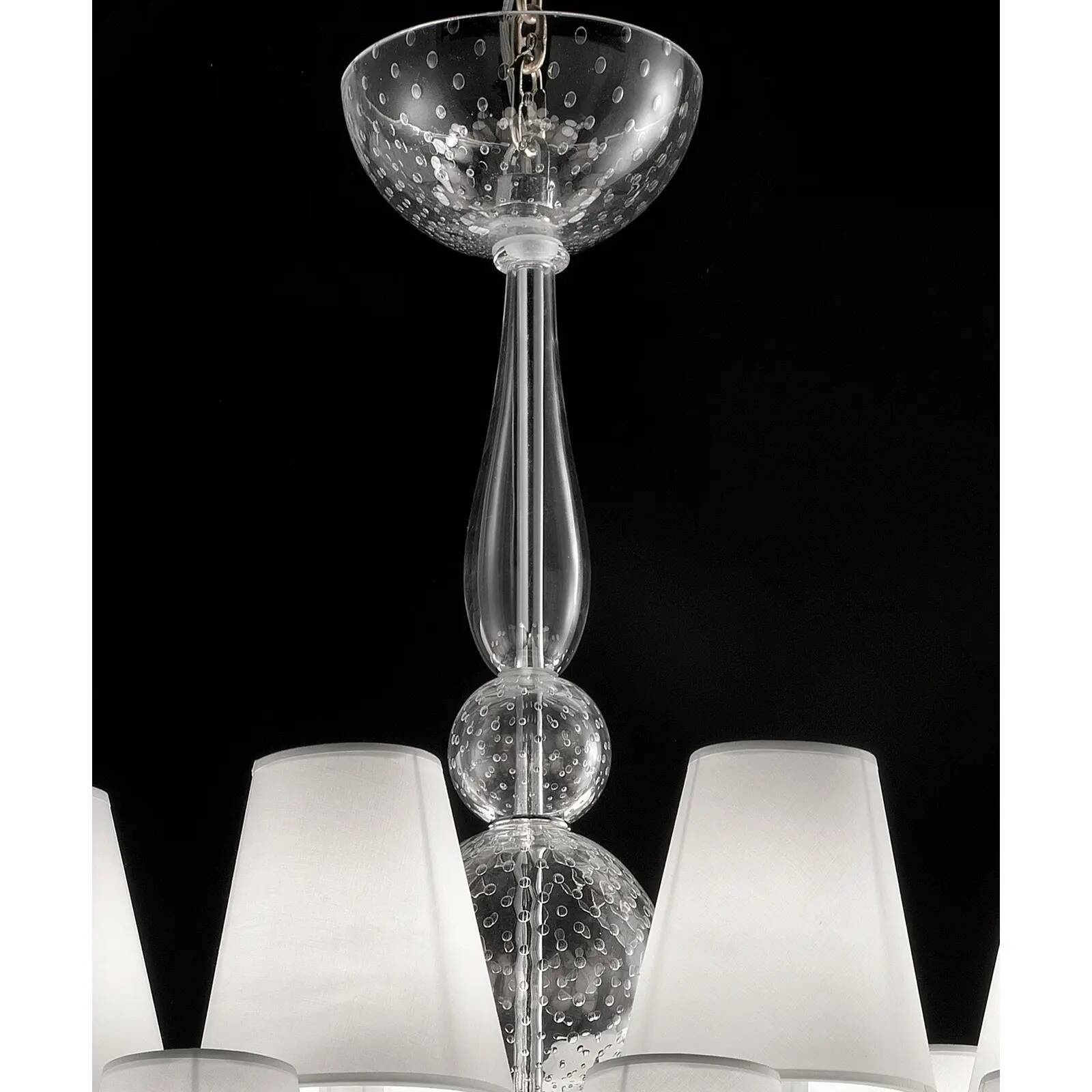 Monumental Modern Transparent Murano Glass Chandelier