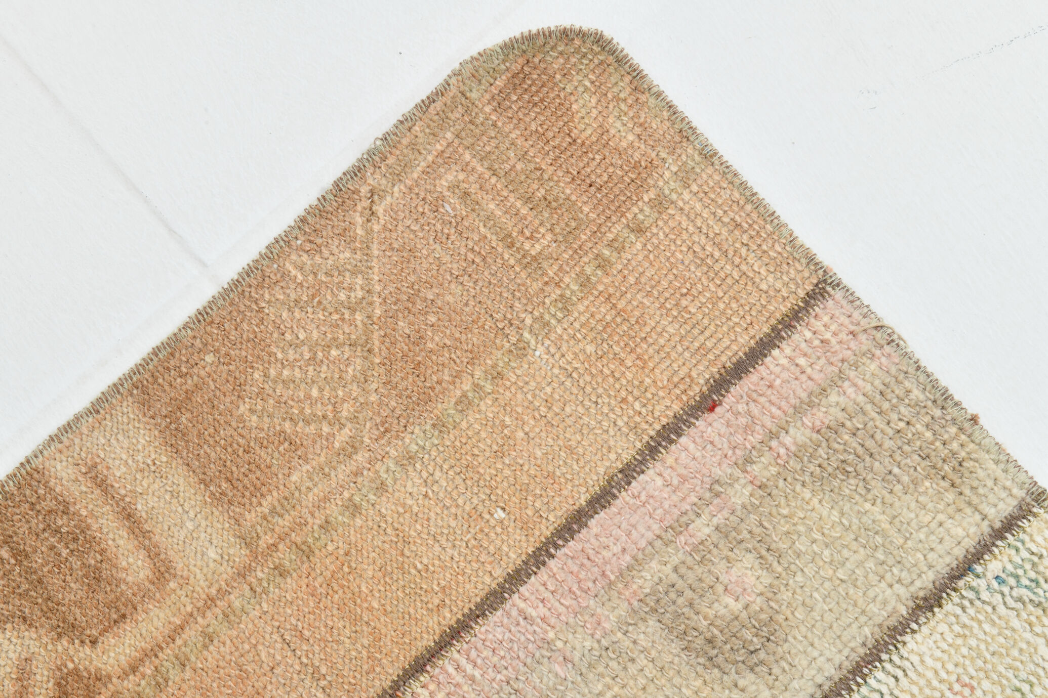 Neutral narrow vintage runner rug,64x262cm