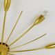 Large brass spider chandelier sun J.T. Kalmar Sonne, flush mount, Austria, 1950s