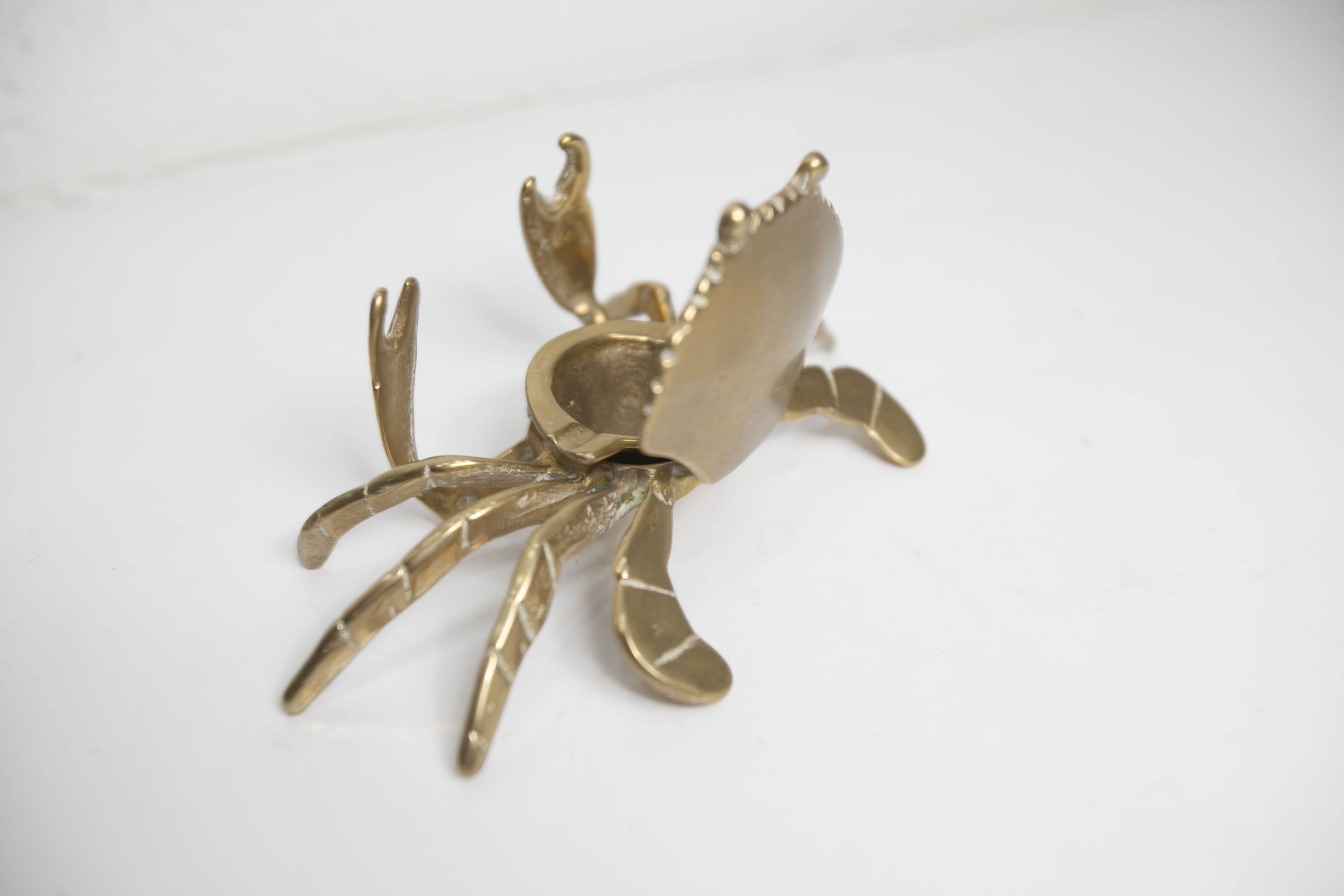 Solid brass crab ashtray 1960