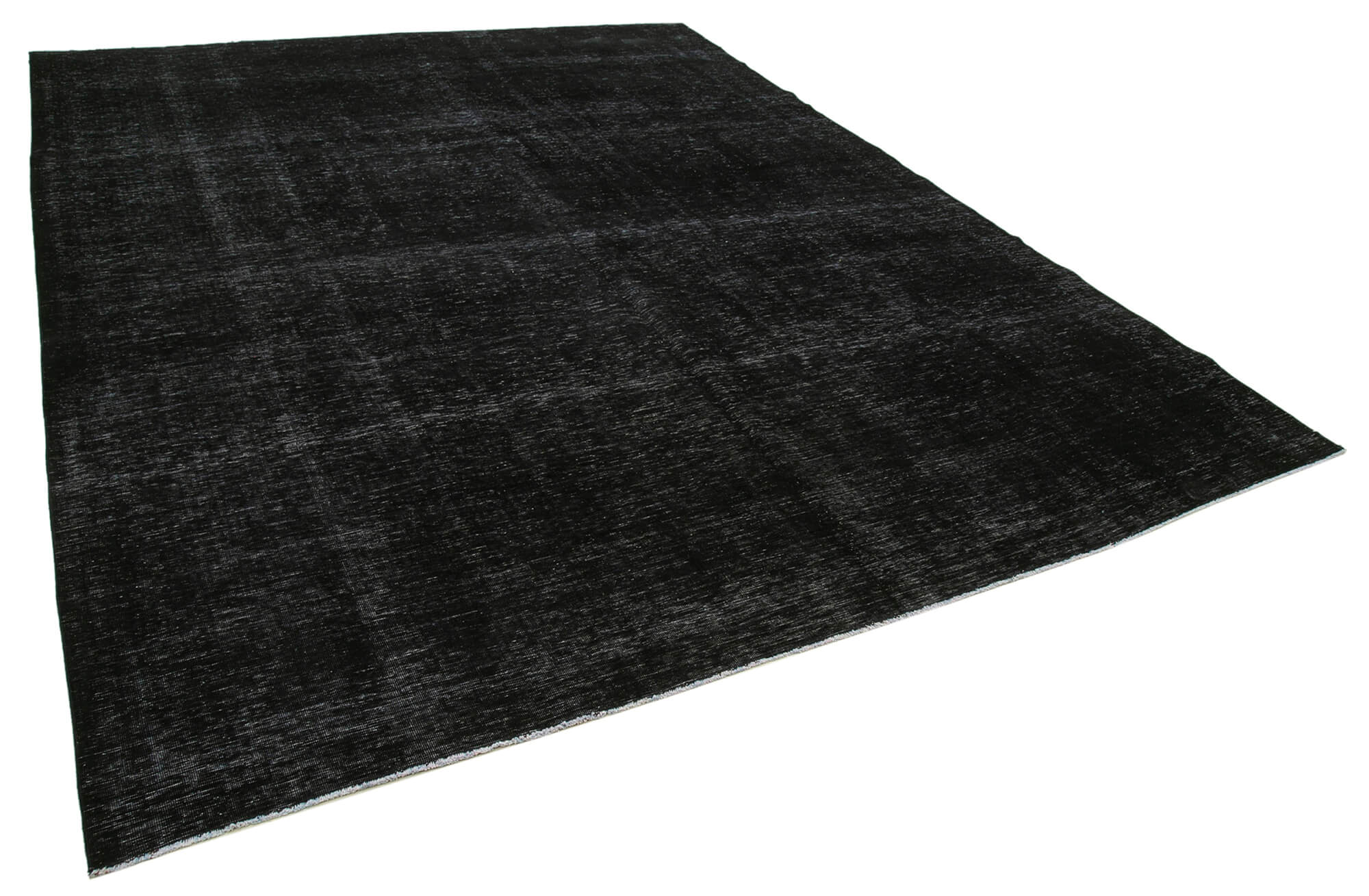 Handmade oriental overdyed 300 cm x 400 cm black wool carpet