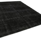 Handmade oriental overdyed 300 cm x 400 cm black wool carpet