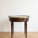 Empire round side table in wood and marble with brass gallery