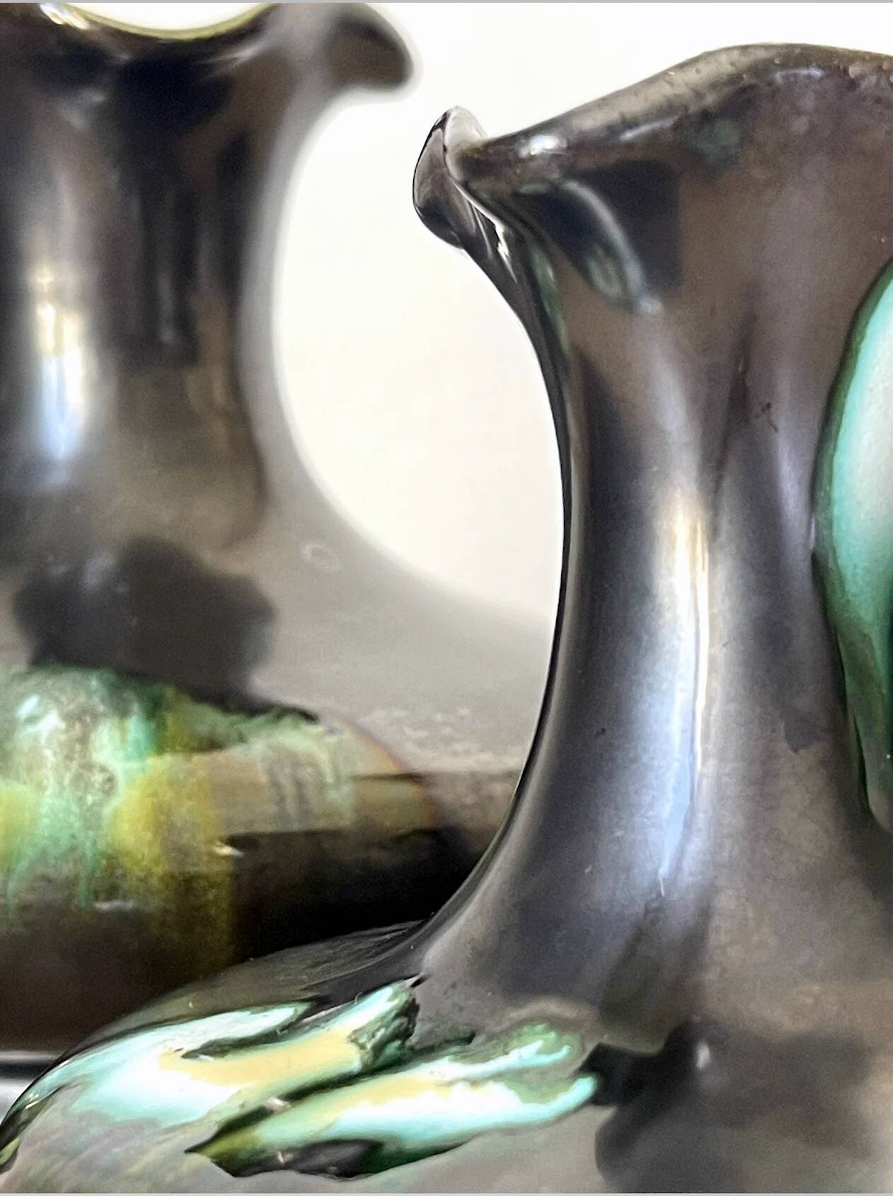Large collection of 5 modernist glazed Belgian ceramics – Thulin / AIRAIN – Art Deco – 1930s-50s