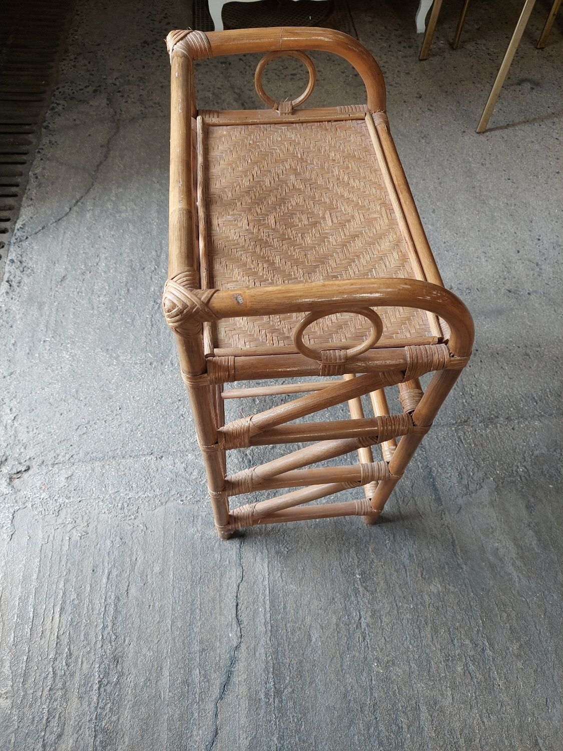 rattan bedside table
