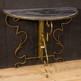 Console French half-moon of metal and marble