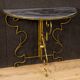 Console French half-moon of metal and marble