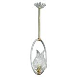 Charming Transparent Art Decò Barovier e Toso Pendant Light Murano Glass, 1940s